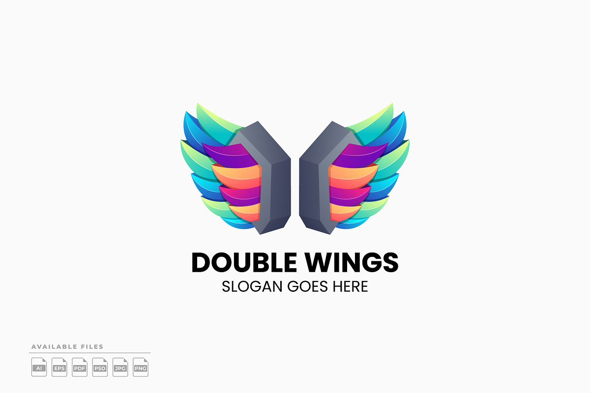 Wings Gradient Colorful Logo, a Branding & Logo Template by Zeer Graphic