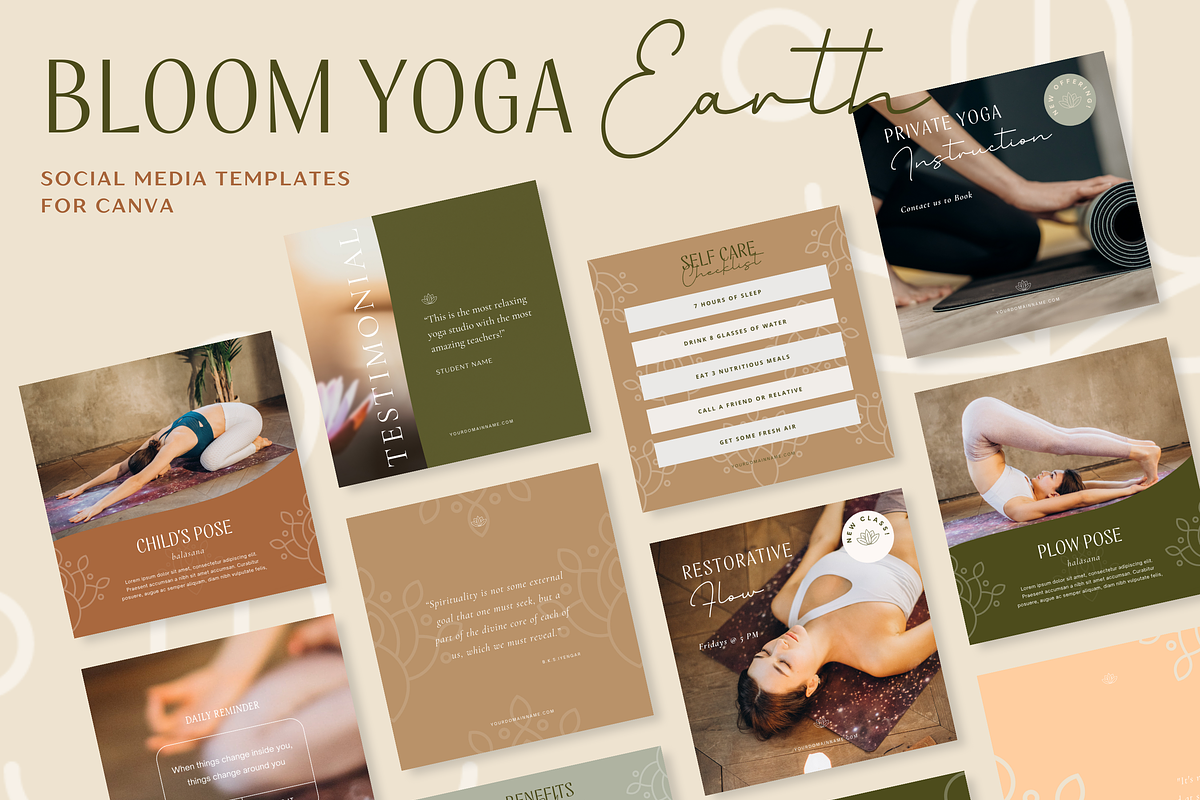 Bloom Yoga Earth Canva Template, a Social Media Template by The Inspired Brand (Photo 2 of 6)