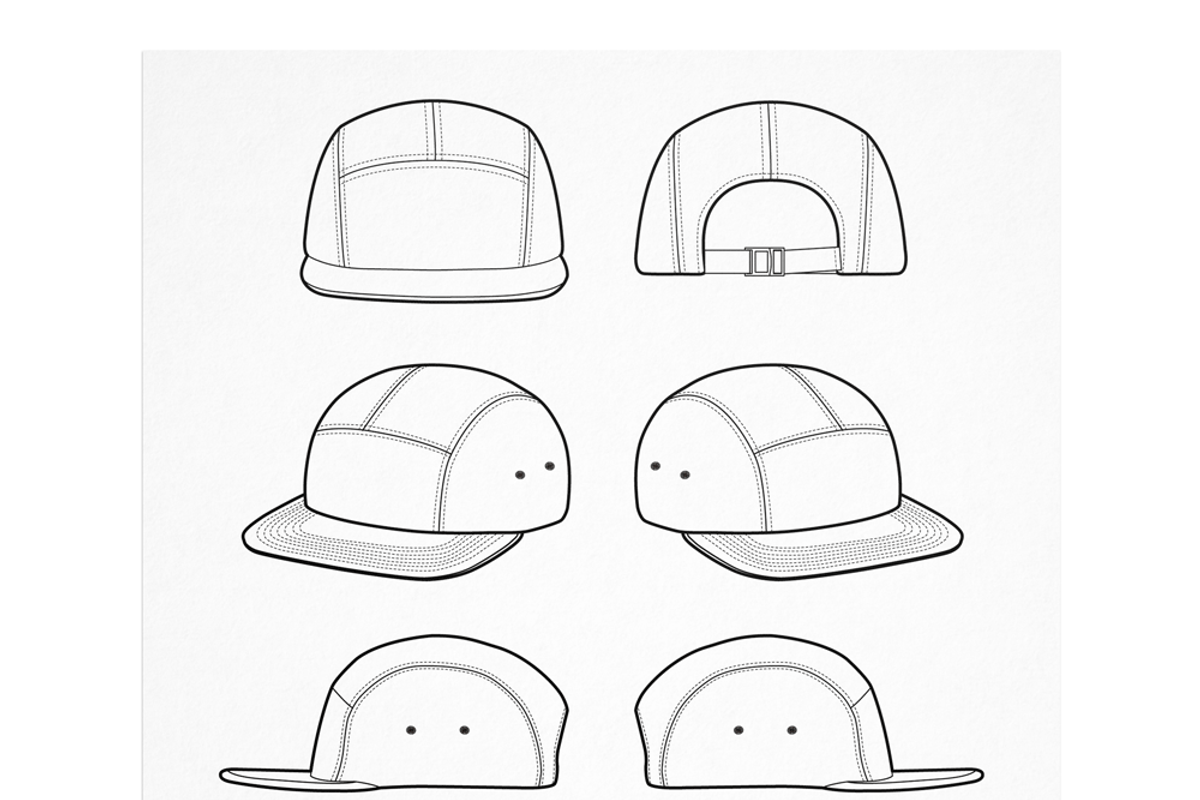 Camp Cap Flat Sketch Vector, an Illustration by HYDNSTUDIO (Photo 1 of 2)