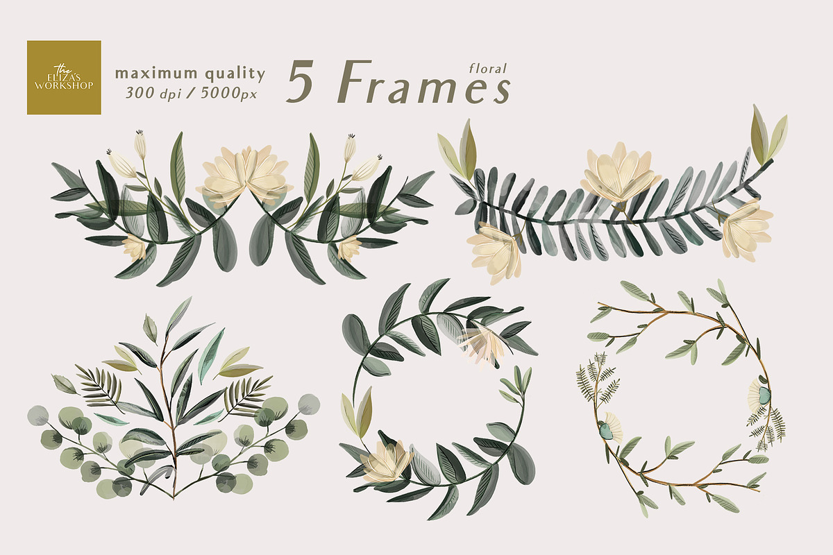 Floral Bouquet hand painted clipart, an Illustration by Cocoa studio by Eliza M (Photo 3 of 6)