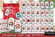 Cute Christmas Printable Gift Tags, a Seasonal Illustration by Orange Brush Studio (Thumbnail 1 of 10)