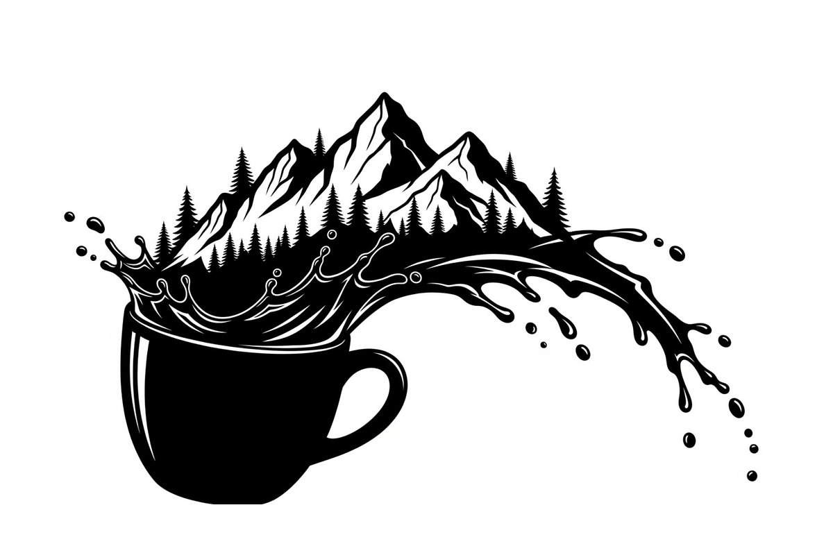 Mountain Coffee Cup Bundle, an Object Illustration by yasushie (Photo 2 of 31)