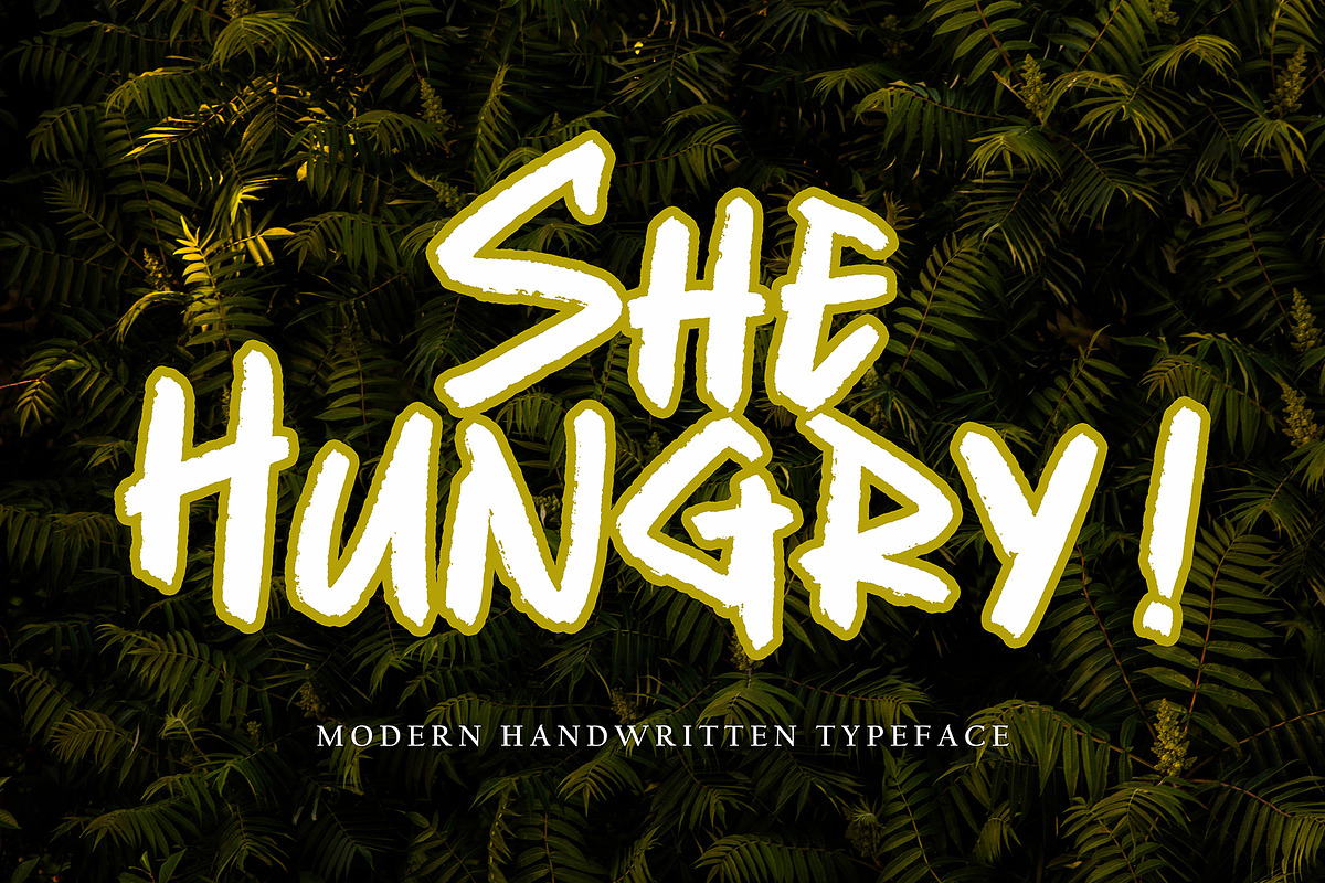 She Hungry, a Script Font by pineungtype (Photo 1 of 7)