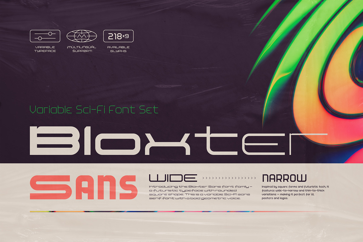 Bloxter Sans - Variable Font Family, a Sans Serif Font by Gleb Guralnyk (Photo 1 of 7)