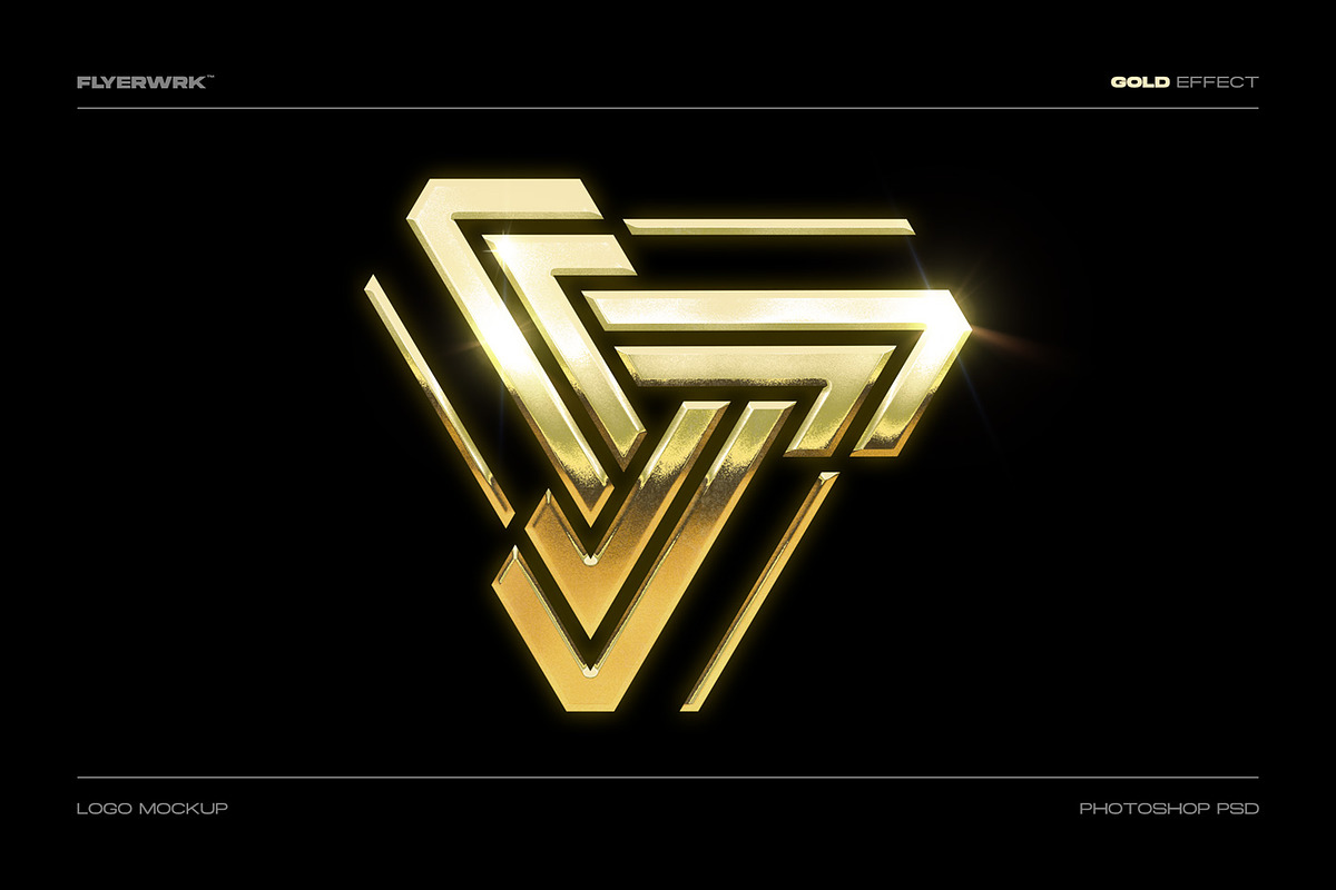 Gold Logo Mockup, a Product Mockup by FLYERWRK (Photo 1 of 4)