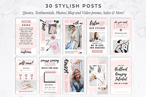 Instagram Template Bundle Pink