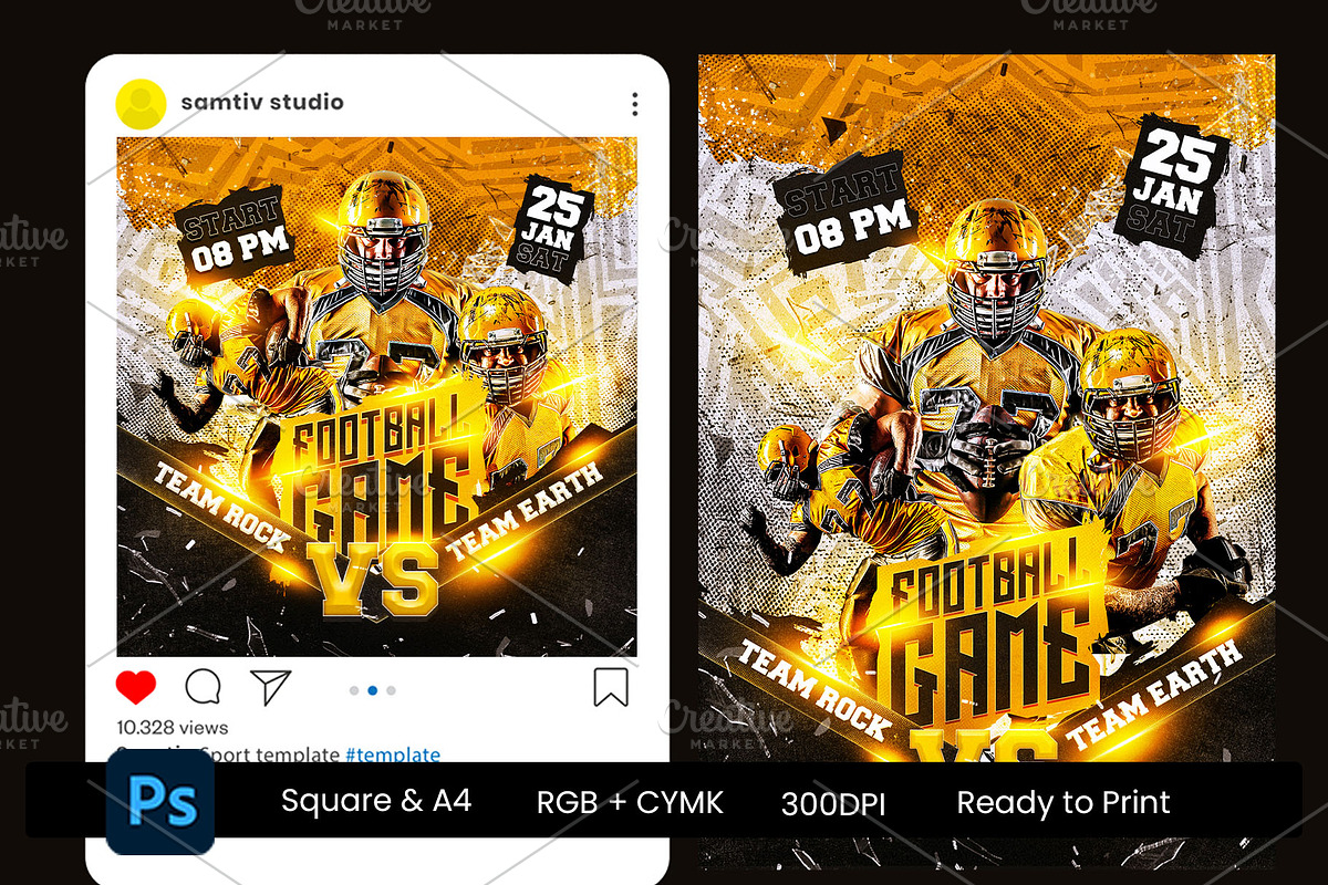 Sport Poster and Instagram Template, a Flyer Template by Samtiv Studio (Photo 1 of 2)