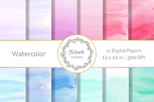 Ombre Watercolor Digital Paper