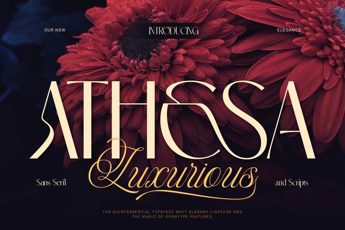 Athesa Luxurious, a Script Font by Burntilldead (Photo 1 of 12)