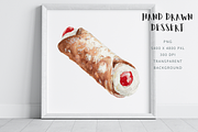 Cannolo Watercolor Illustration, a Food Illustration by Kolorata Art (Thumbnail 3 of 3)