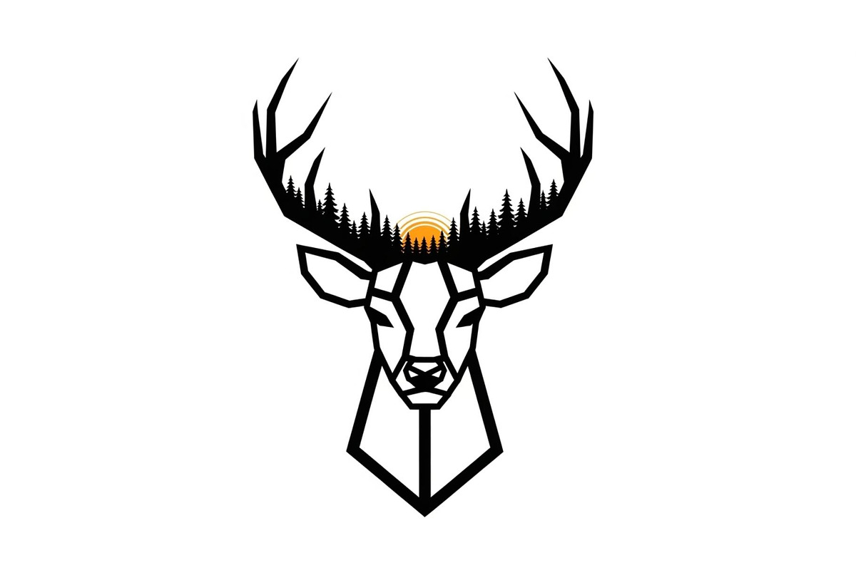 Artistic Geometric Deer Head Bundle, an Illustration by yasushie (Photo 8 of 31)