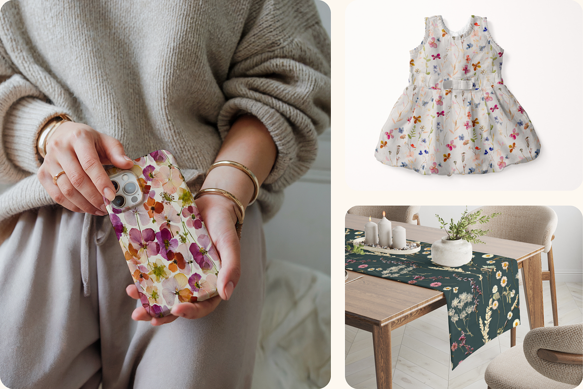 Twilight Herbarium Pressed Florals, a Pattern Graphic by Ninterints (Photo 7 of 17)