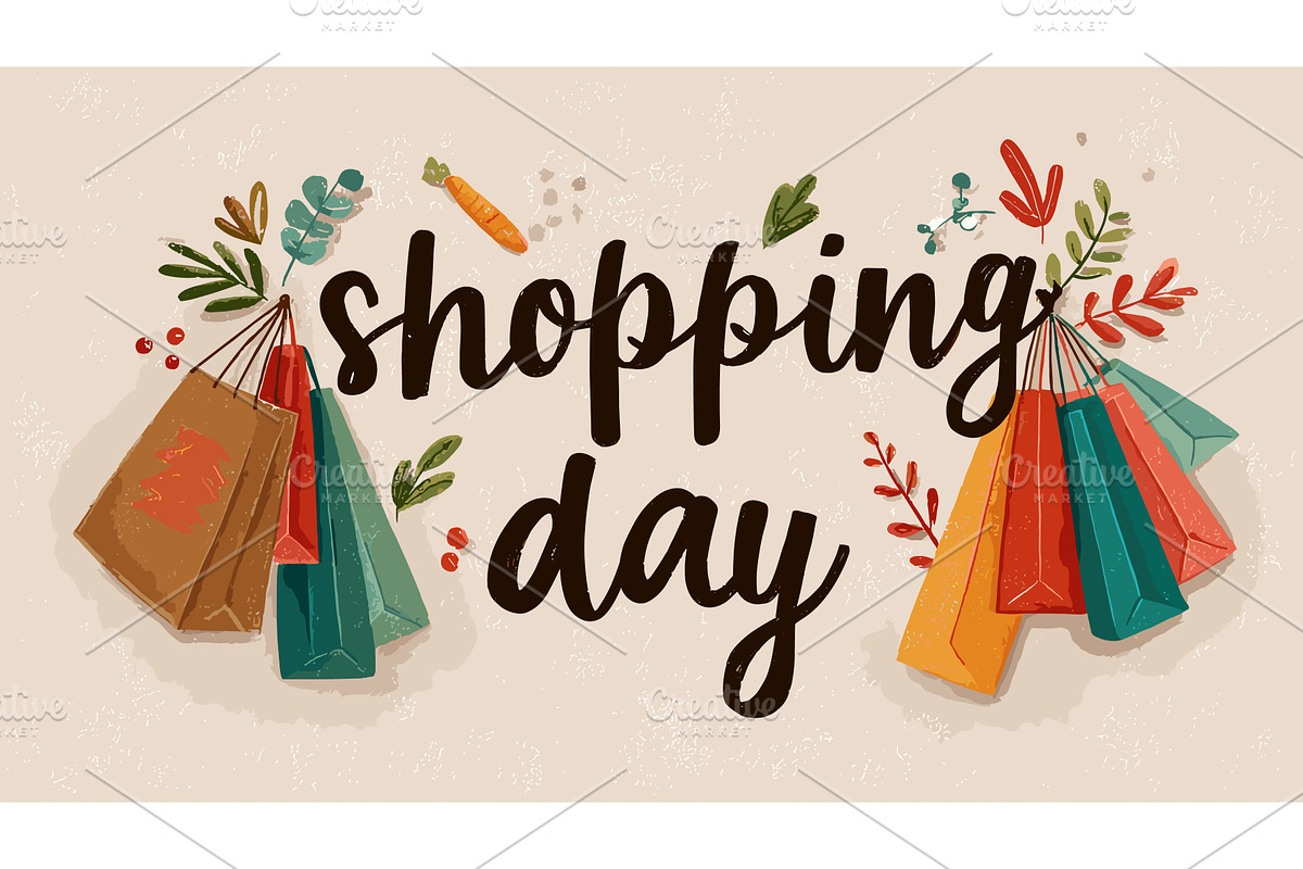 Shopping day poster. Autumn winter, an Object Illustration by Stock-Smart-Start