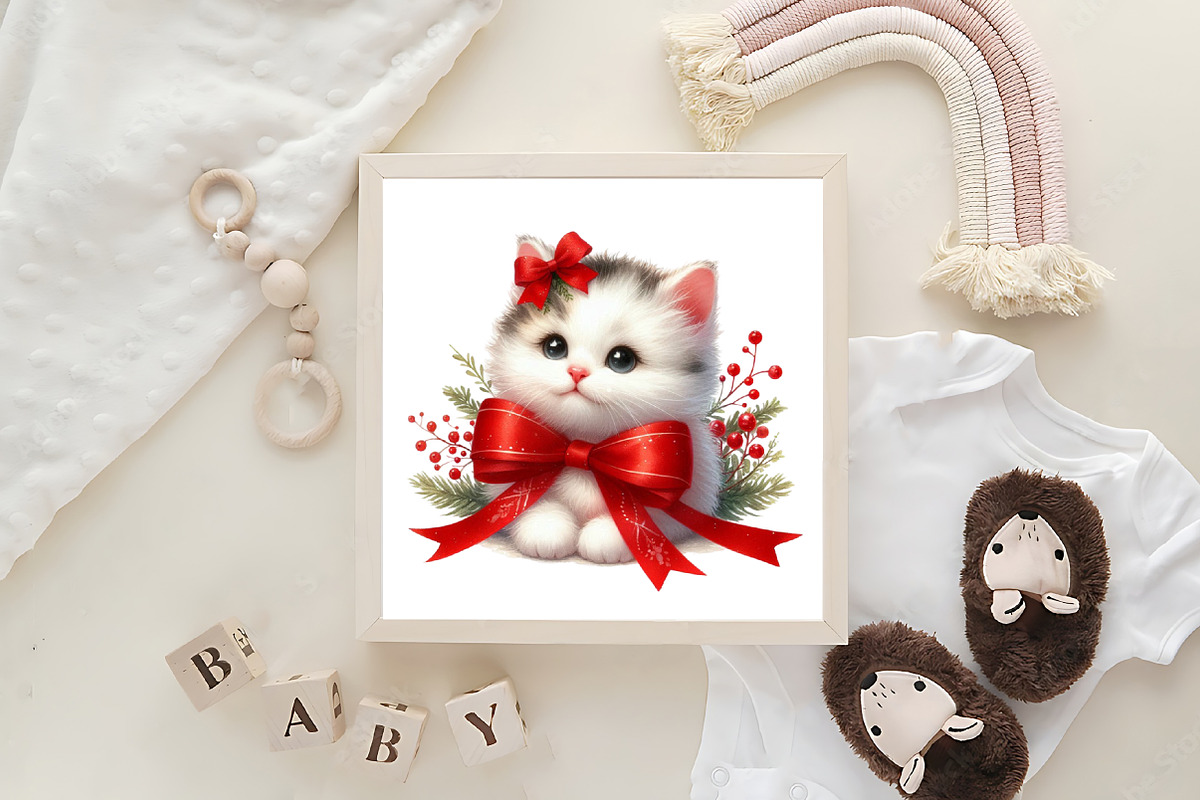 Christmas Cute Cats Sublimation, an Illustration by DreamArtGraphic (Photo 4 of 5)