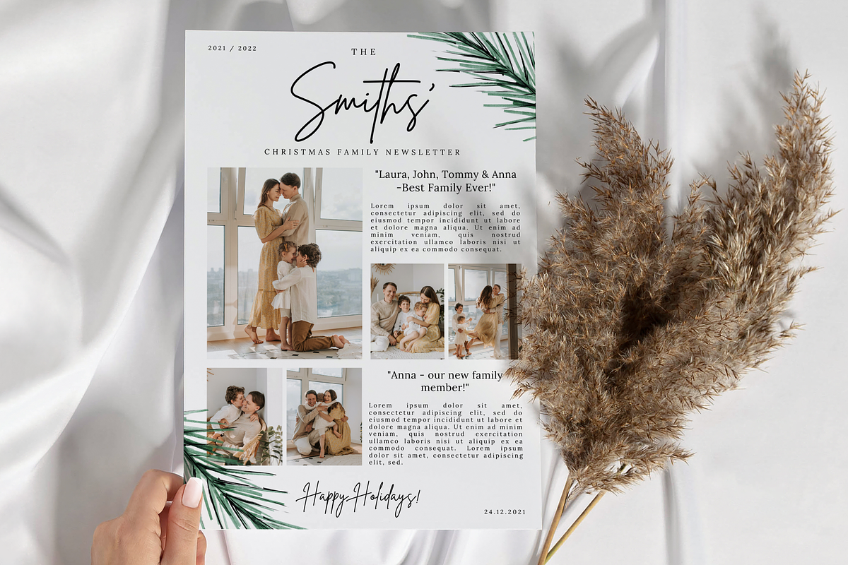 Christmas Newsletter Canva Template, a Stationery Template by SarenkaDesignShop (Photo 4 of 5)
