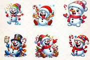 Watercolor funny Christmas Snowman C, an Illustration by CreationArt (Thumbnail 4 of 5)