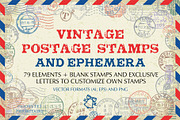 Vintage Postage Stamps And Ephemera, an Object Graphic by Digiselector Design Goods (Thumbnail 1 of 4)