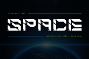 Modern Space - Techno Logo Font, a Sans Serif Font by Nirmana Visual (Thumbnail 1 of 11)