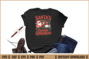 Funny Santa's Favorite Librarian SVG, a Seasonal Illustration by Handy Arts Studio (Thumbnail 2 of 3)