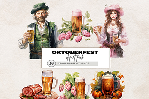 OKTOBERFEST HOLIDAY CLIPART PACK, a Person Illustration by Daring Digies