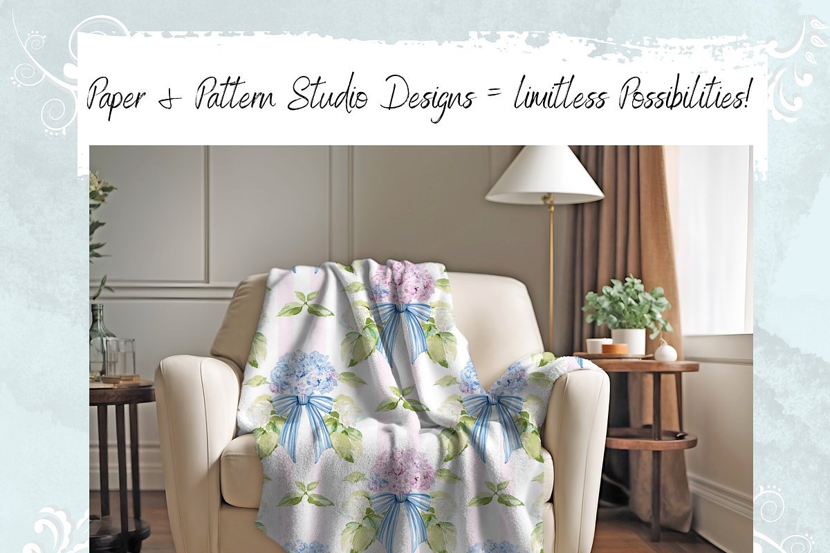 Grandmillennial Hydrangea Floral, a Pattern Graphic by Paper & Pattern Studio (Photo 5 of 9)