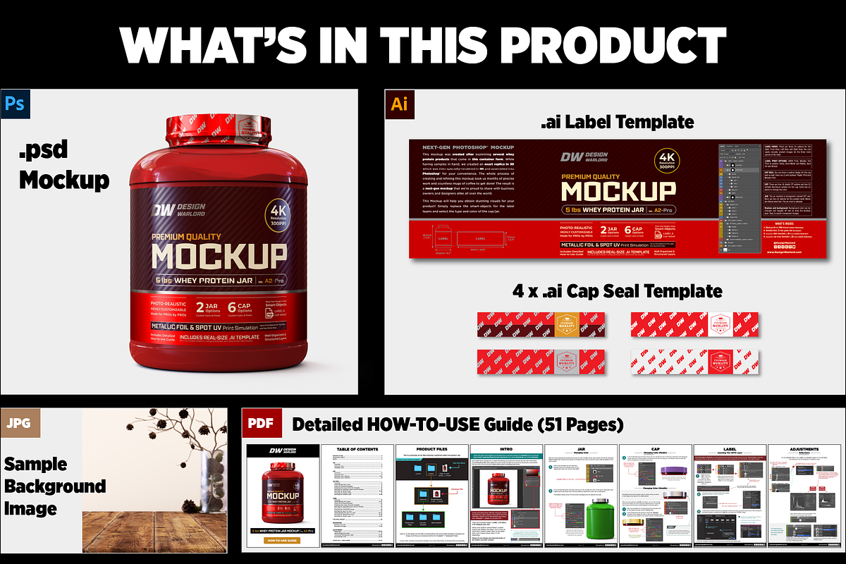 5lb Whey Protein Jar Mockup A2-Pro, a Packaging Mockup by Design Warlord (Photo 14 of 16)