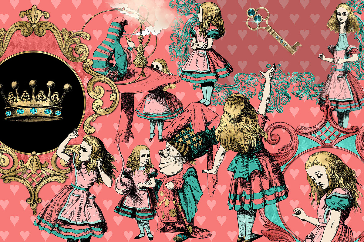 Coral & Turquoise Alice Graphics, an Illustration by Digital Curio (Photo 2 of 4)