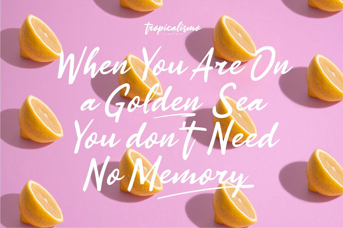 Tropicalismo Typeface, a Script Font by ikiiko (Photo 2 of 6)
