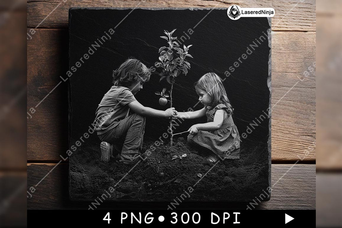 Children Planting Apple Tree Nature, a Background Graphic by LaseredNinja (Photo 4 of 7)