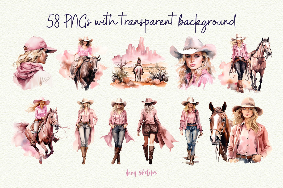 Pastel Western Clipart, an Object Graphic by Anna Design Studio (Photo 2 of 10)
