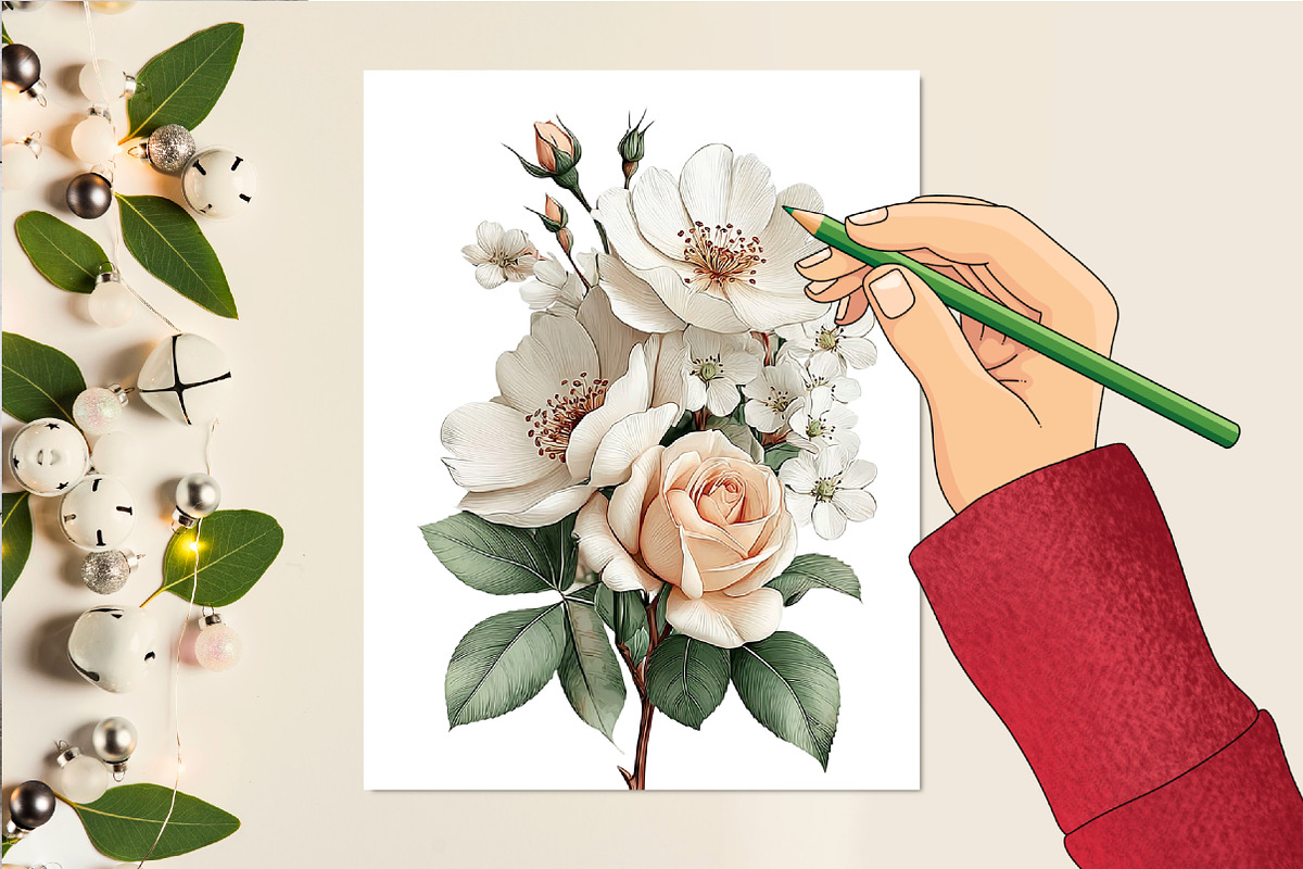 Watercolor Lavender & Ivory Floral, an Illustration by DreamCafeArt (Photo 4 of 6)