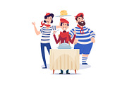 French family celebrating with, a Person Illustration by Onyx (Thumbnail 1 of 3)