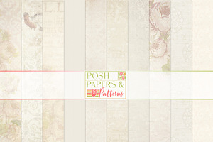 Vintage Floral Damask Digital Papers