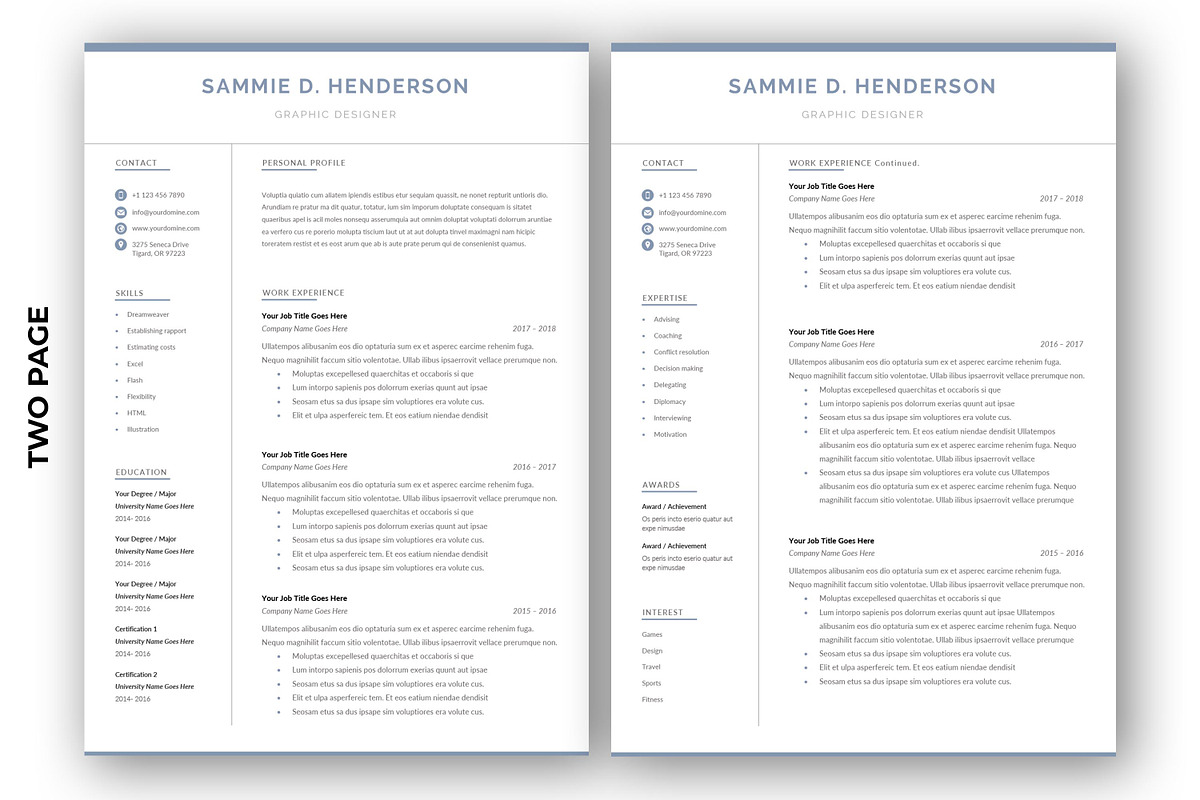 Professional Resume Template, a Resume Template by Advaita Printables (Photo 1 of 6)