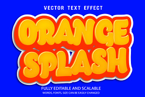 Orange Splash Vector 3d Editable