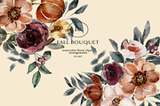 Watercolor Fall Flowers Clipart Set, a Person Illustration by Pink Studio Art (Thumbnail 5 of 19)