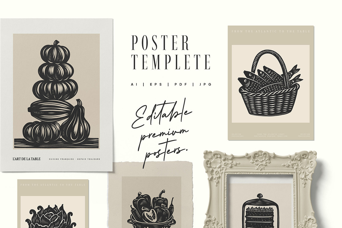 Linocut Kitchen | Poster Builder, an Object Graphic by KetteCreate (Photo 11 of 16)