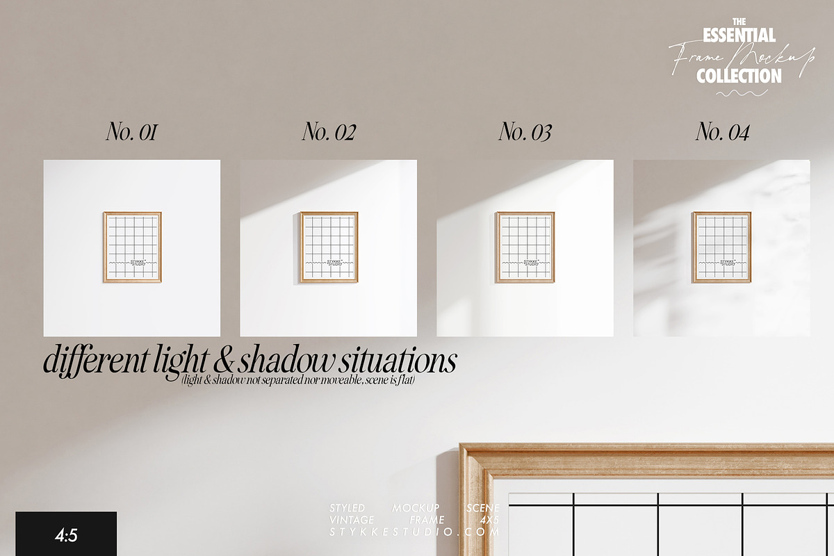 VINTAGE FRAME MOCKUP | 4:5, a Household Mockup by Stykke Studio (Photo 6 of 23)