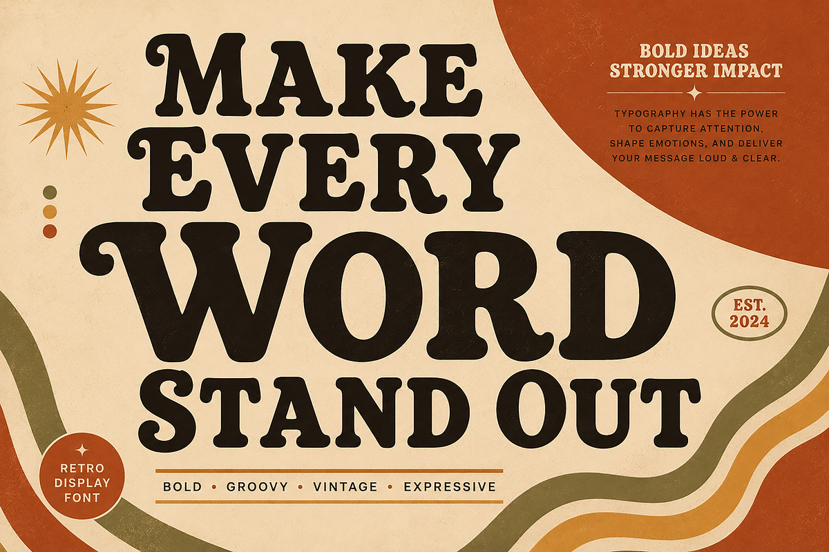 Mystic Groove – Retro Display Font, a Script Font by Wow Magic (Photo 2 of 4)