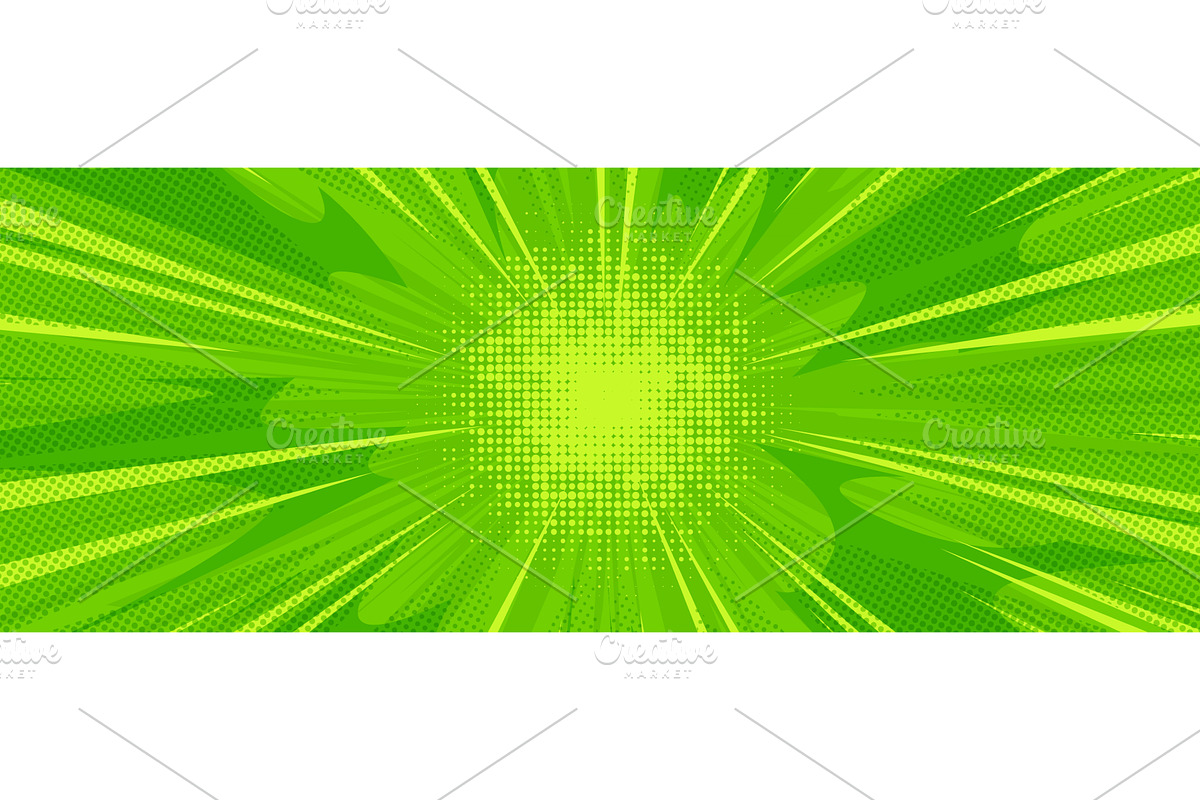 Green comic background with halftone, an Illustration by art PVP - market