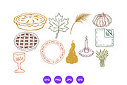 Thanksgiving Hand Drawn Folk Art Set, a Seasonal Illustration by designvectx (Thumbnail 6 of 10)