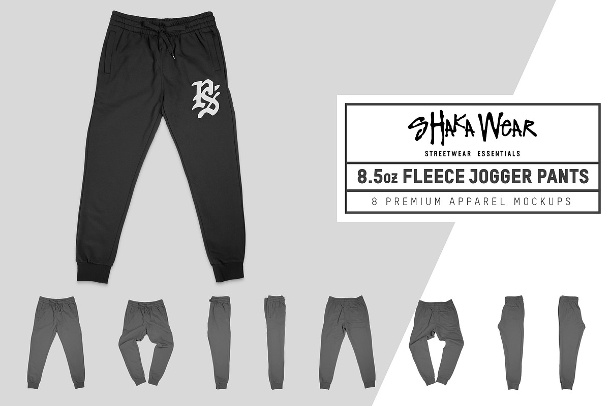 Shaka Wear Fleece Jogger Sweatpants, a Bottom Mockup by Pixel Sauce™ (Photo 1 of 6)