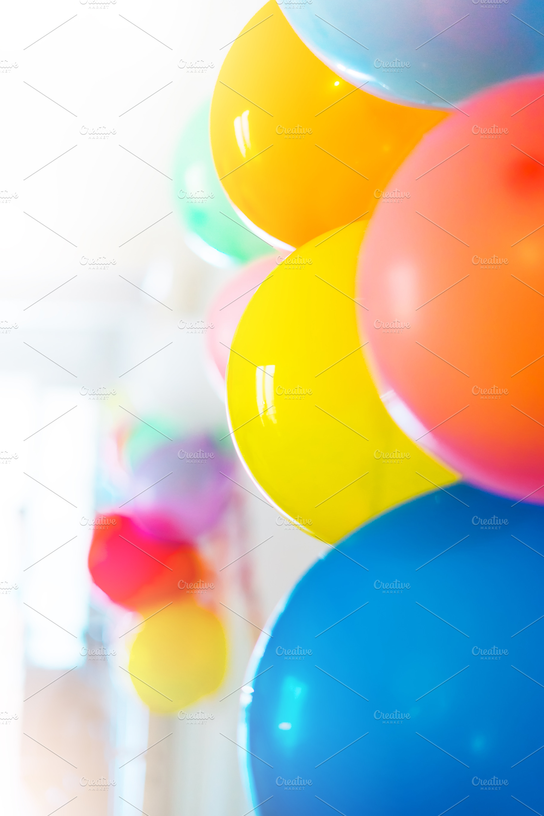 Multicolored balloons containing balloons, background, and birthday, a Holiday Photo by A_B_C