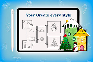 Build House Modern Christmas Brushes