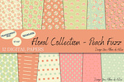 FLORAL PEACH FUZZ SEAMLESS PATTERNS, a Pattern Graphic by Une Affaire de Filles (Thumbnail 1 of 3)