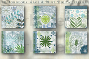Mint Sage Mixed Media Digital Papers, an Illustration by Luna Y Mar (Thumbnail 2 of 12)