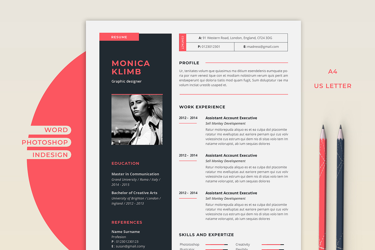 Resume Template Word, a Resume Template by Astut (Photo 1 of 4)