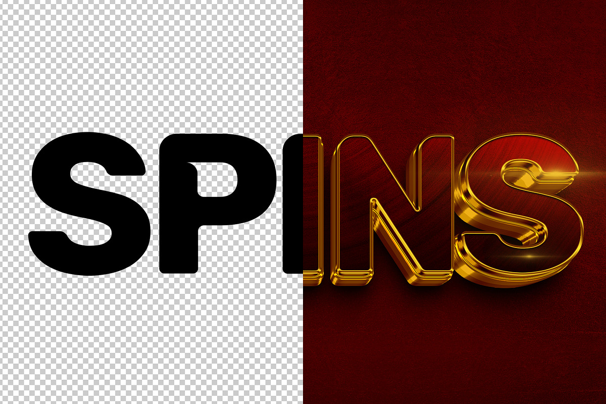 Spins 3D editable text effect, a Layer Style Add-On by Hello Muh (Photo 2 of 2)