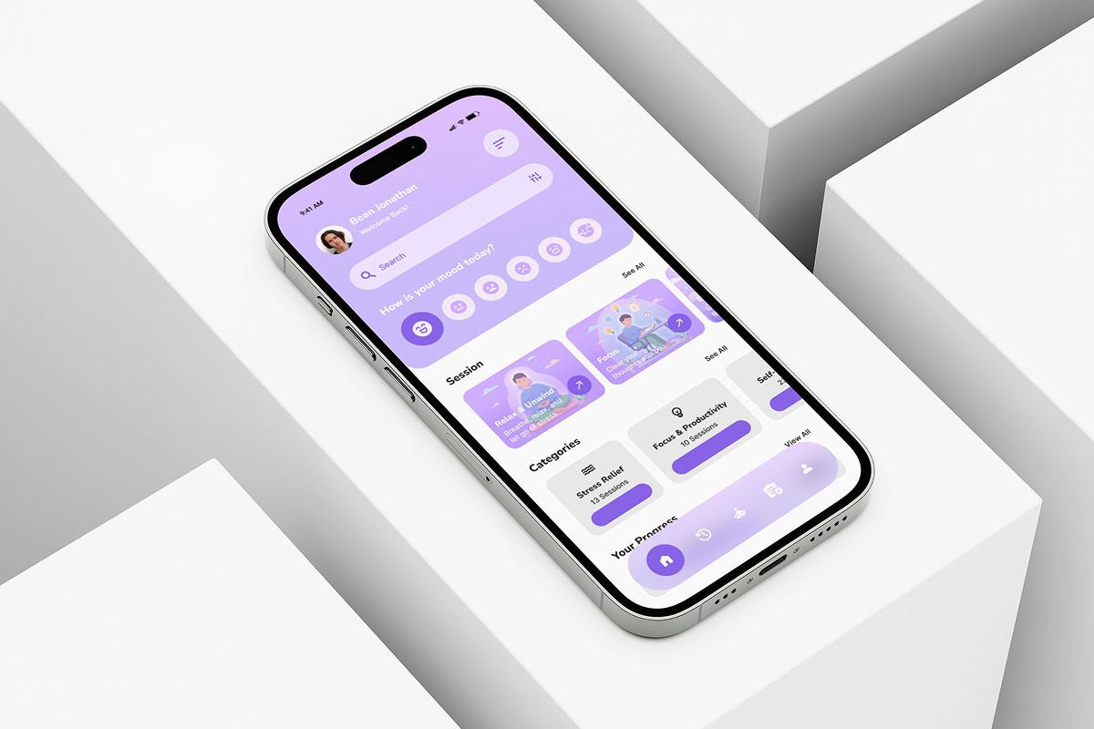 Calmara - Calm Wellness App UI Kit, an App Template by twinstd (Photo 5 of 5)