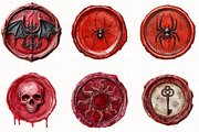 Halloween Red Wax Seal Stamp Clipart, an Illustration by OK Design (Thumbnail 2 of 5)